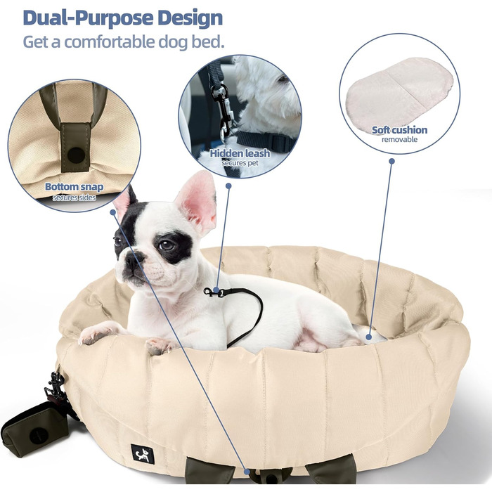 Сумка-переноска для собак Sytopia, середнього розміру, до 11,3 кг, бежевий колір (2024-0722)