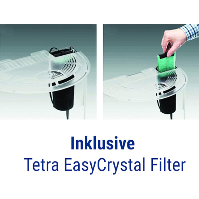 Акваріум Tetra Explorer Line 30 л, повний комплект, із вигнутою передньою стінкою, LED-освітленням, обладнанням, кормом і засобами догляду, чорний