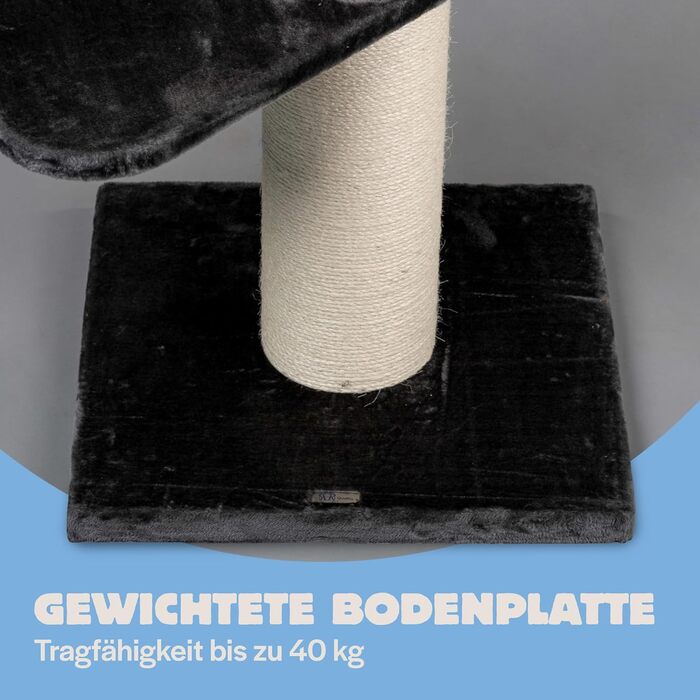 Дерево для великих котів RHRQuality Maine Coon Tower Plus, висота до 295 см, стовпи 20 см, темно-сірий, для мейн-кунів