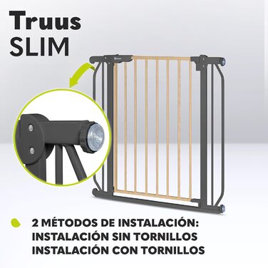 Захисні ворота LIONELO Truus Slim, регульована ширина 75-105 см, висота 77 см, двостороннє відкривання, самозамикаючі, округлені краї