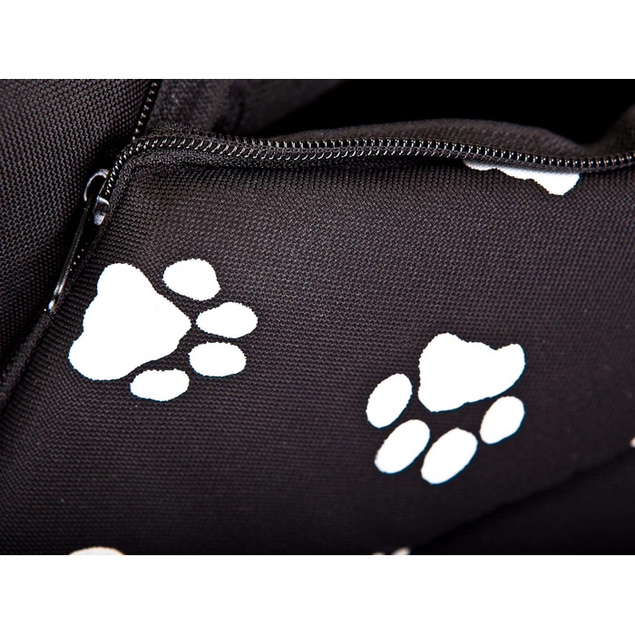 Будка для собак Будка-печера для собак м'яке ліжко для собак Будка для котів м'яка печера для котів mittle L - 52x46 см (76x72x74 см, чорний з лапами)