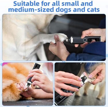 Електричний точило для собачих кігтів 2 шт. Точило для котячих кігтів 3 швидкості. LED дисплей, тиха робота.
