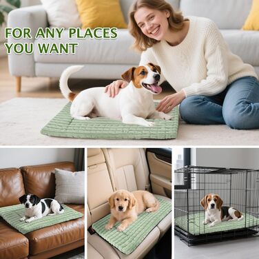 М'яке ортопедичне ліжко для собак BVAGSS, 100x80 см, зелене, з неслизьким дном, миється