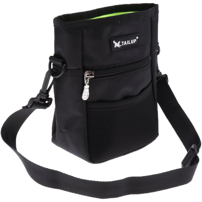 Сумка для корму для собак D DOLITY | Лежачка для дресирування собак | Сумка для ласощів з плечовим ременем | Сумка для перекусів для собак, для активного відпочинку на вулиці - Чорна