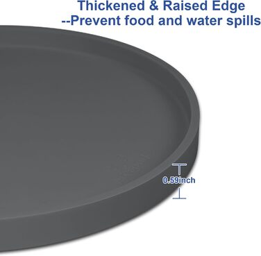 Силіконовий килимок для годування домашніх тварин Arespark: неслизький, водонепроникний, з піднятими бортиками, запобігає розливу, круглий, 20.3 x 20.3 см, 4 шт.