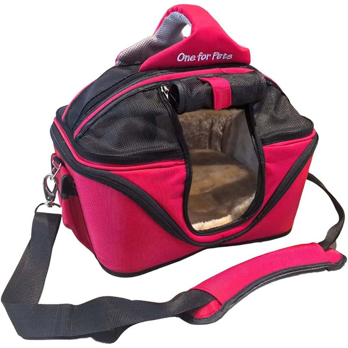 Транспортна сумка для собак і котів One for Pets Deluxe Cozy, розмір S, червона