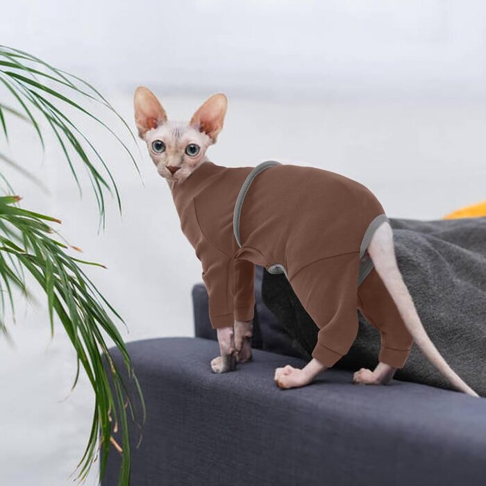 Светр для котів Sphynx, м'який дихаючий костюм для котів з чотирма штанинами, одяг для Cornish Rex, Devon Rex, Peterbald