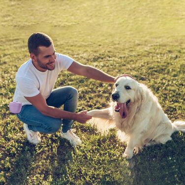 Сумка для корму для собак AUDWUD з силікону, портативний контейнер для тренувань з кліпсою, практичний магнітний замок, 2 шт. (Блакитне озеро + Гібіскус)