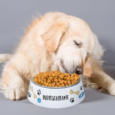 Миска для корму з іменем для собак PrintPlanet® - персоналізована миска для тварин з друком (Layout 4)