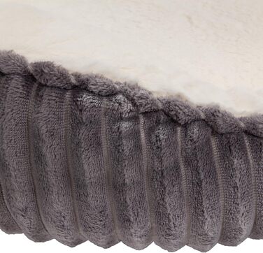 Корзина для собак Wallace & Jones Cameron, середнього розміру, овальна, пухнаста, антиковзаюча, антрацит-бежева, розмір M, 75 x 55 x 20 см