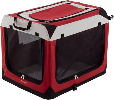 Переносна переносна клітка для собак Ferplast, чорна, розмір S (49x34x34 см) / L (70x52x52 см), металевий каркас, з ручками та кишеньками, водовідштовхувальна