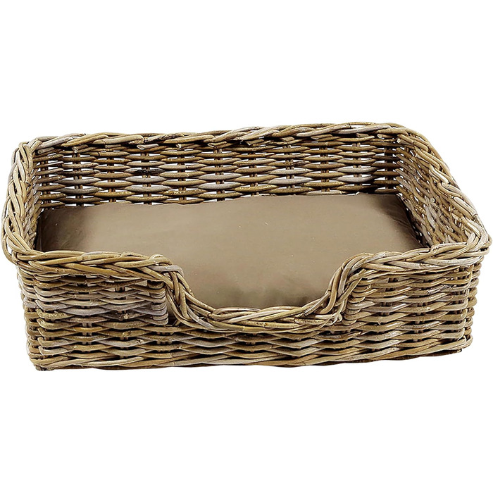 Корзина для собак Kobolo з ротанга з подушкою, 72x53x20 см