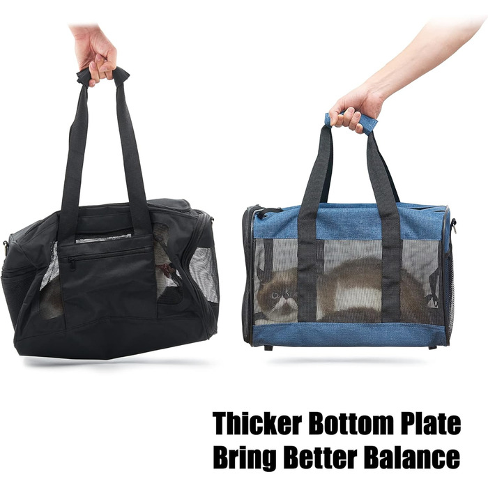 Транспортна переноска для собак та котів HITSLAM, складана, для подорожей, зелена/блакитна (M)