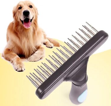 Щітка для собак, інструмент для догляду за шерстю, виведення ворсу, для здорової та доглянутої шерсті, щітка для вичісування собак (проста, з 1 рядами зубчиків)