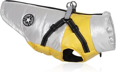 Водонепроникна куртка для собак на зиму, тепла жилетка для собак з шлейкою, куртка від дощу та вітру для собак, світловідбиваюча жилетка для собак, куртка для собак Kates для великих собак (Колір: Бульдог, Бульдог (L, Жовтий))