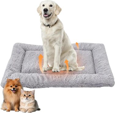 М'який килимок для собак, 70 x 93 см. Килимок для собак, лежанка, м'яка подушка з неслизьким дном для собак, котів, тварин. Розмір: L (Сірий)