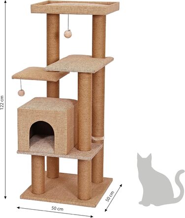 Дряпак для котів Dehner Lieblinge Nele, 122x50x50 см, джут, бежевий