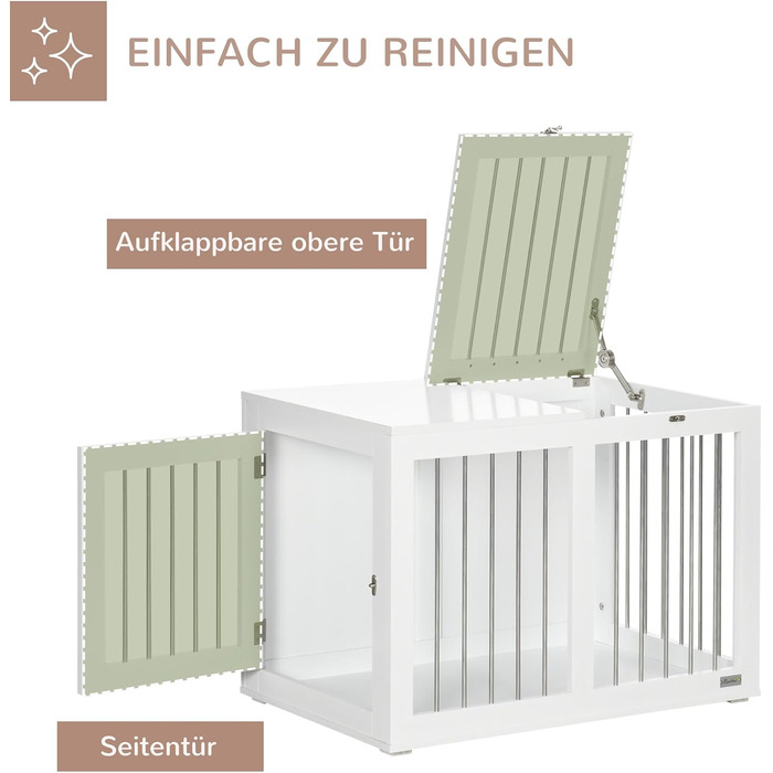 Клітка для собак PawHut - переносна будка для середніх собак, біла, 80 x 50 x 56,5 см