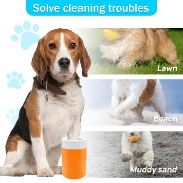 Очищувач лап для собак середніх порід, мийка для лап, пристрій для миття лап, аксесуар для догляду за тваринами (Помаранчевий)
