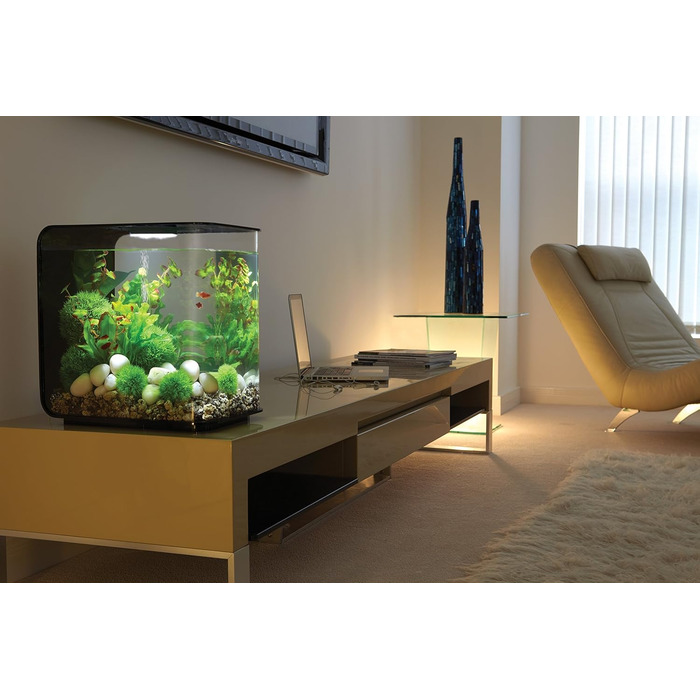 Акваріум-комплект biOrb FLOW 30 LED чорний – елегантний дизайн, фільтр, LED-підсвітка, акрилове скло, ґрунт, аератор