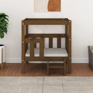 vidaXL Ліжко для собак з масиву сосни, медово-коричневе, 65,5x43x70 см