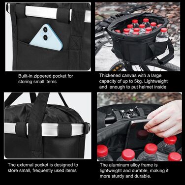 Складаний кошик для велосипеда: знімний, для тварин (собака, кіт), легка установка