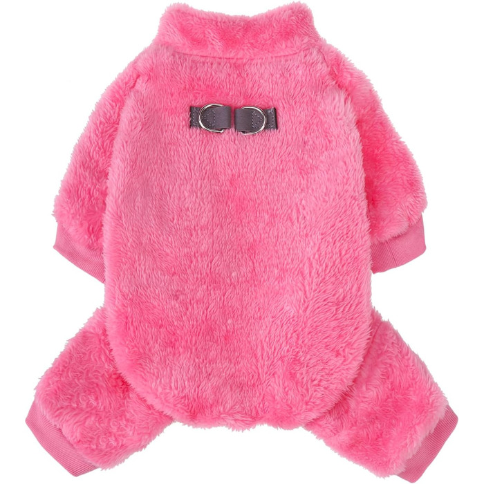 Піжама для собак, теплий зимовий светр, м'який велюр, для цуценят, маленьких та середніх тварин, собак та котів, зелений (Large, Pink)