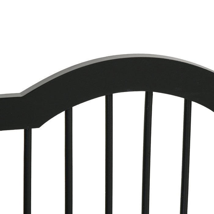 PawHut Dog Gate Плоский, Бар'єр для собак, Захисна сітка, стійка, складна, 154.5x29.5x61см, дерево, чорна