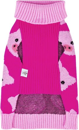 Теплий зимовий пуловер для собак CuteBone з візерунком сніжинок, розмір M, рожевий (з отвором для повідка) DS72-DE