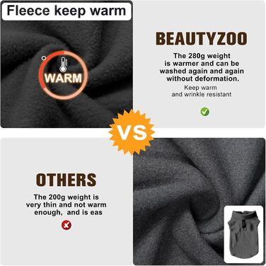 Тепла жилетка для собак BeautyZoo – зимова куртка з капюшоном та кільцем для повідка – чорна, розмір M (обхват грудей 43.1 см)