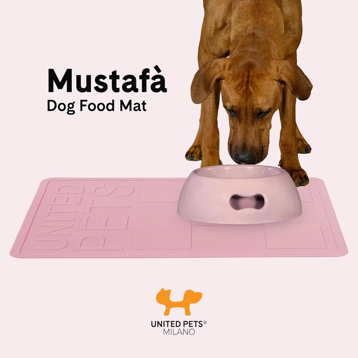 Підкладка під миску для собак та котів Mustafà Design, Італія, M, сіро-рожева (світло-сіра, світло-рожева)