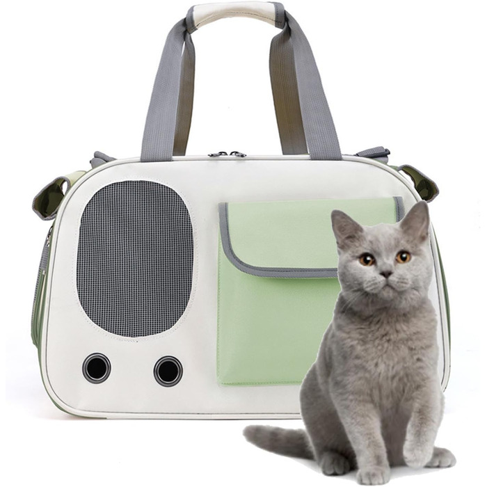 Трансформер для собак та котів Topyond: велика місткість, вентиляційне вікно, регульований ремінь, водовідштовхуючий оксфорд, зелений