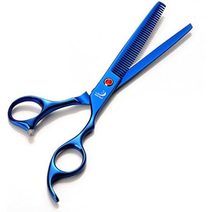 Набір для грумінгу домашніх тварин: професійні ножиці для собак та котів, ножиці для фінальної обробки, вигнуті ножиці, гребінець для грумінгу, блакитні