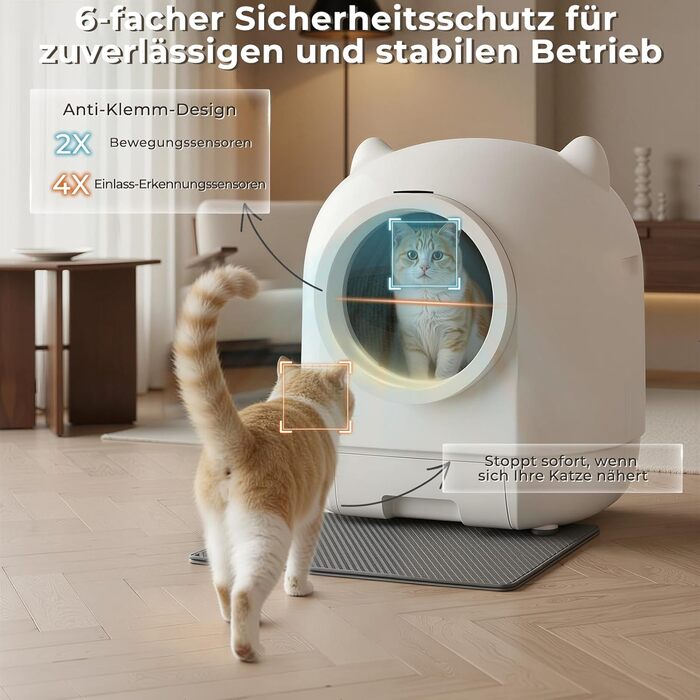 Автоматичний лоток для котів Devoko Katzenklo XXL з самоочищенням, радіокеруванням, великим об'ємом 90л, для кількох котів, антибактеріальний, без запаху