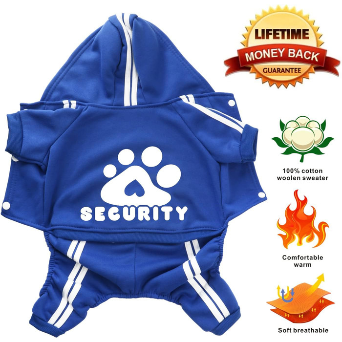 Теплий пуловер для собак на осінь-зиму: м'яка флісова куртка для чихуахуа, тедді та інших маленьких та середніх порід. Бавовняний костюм для собак та котів (L, темно-синій)