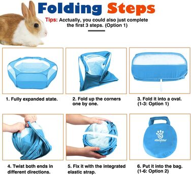 Клітка-манеж для дрібних тварин VavoPaw, 190T поліестер, дихаюча сітка, блискавка, вологостійка, для кошенят, цуценят, кроликів, хом'яків (Темно-синій)