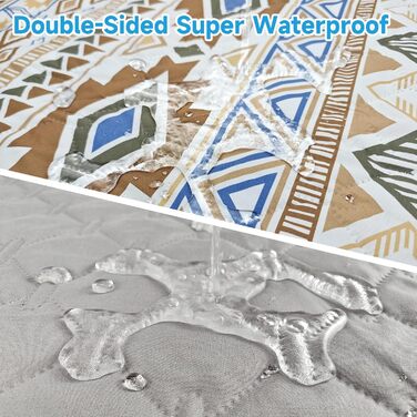 Водонепроникний двосторонній килимок для собак YOSEPATI, 178 x 76 см, бежевий з візерунком медальйон, для собак, котів, дітей, зручний для диванів та меблів, легко миється