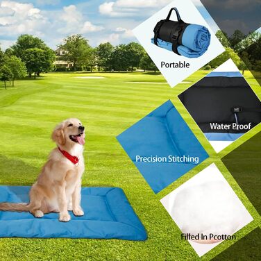 Переносна лежанка для собак та котів, 86x58 см, блакитна. Зручна та тепла, для дому та на вулицю. Легка, складана, миється.