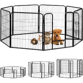 Вольєр для цуценят та дрібних тварин Relaxdays - чорний, 80x78x235 см