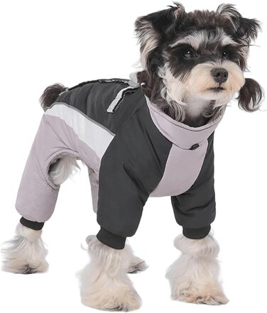 Теплий флісовий халат для собак, модний, з відбиваючими елементами, для цуценят, для холодної погоди, з D-посиланнями, регульований, кольоровий, з патчами, сніговий костюм для маленьких собак, чорний, L