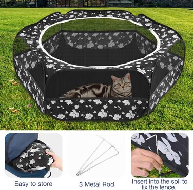 Pawaboo: вольєр для дрібних тварин, водяний, складаний, для кроликів, курей, кошенят, цуценят, хом'яків. З сіткою, блискавкою та нейлоновим дном (Magnolie)