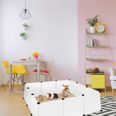 Вольєр для дрібних тварин Relaxdays, пластиковий, розширюваний, 92x110x110 см, білий