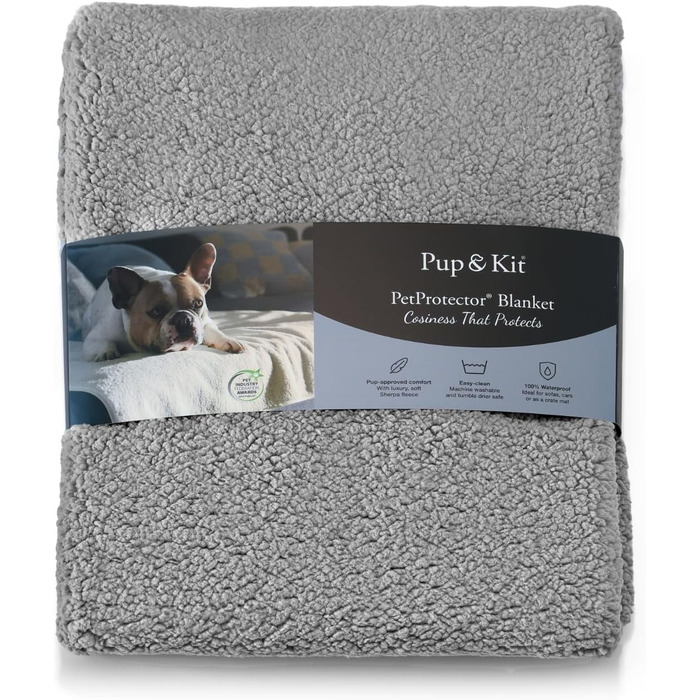 Водонепроникна лежанка для собак, флісова, розмір L, 104 x 69 см, для дивана, кімнати, авто, подорожей, сіра