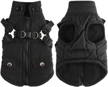 Зимова куртка для собак від Huiba: тепла, водонепроникна та вітронепроникна, для маленьких, середніх та великих собак (чорний, M)