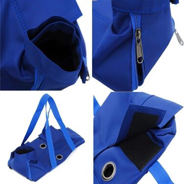 Транспортувальна сумка для собак та котів, дихаюча, з регулюванням, анти-подряпини та захист від укусів, для маленьких та середніх порід, блакитна