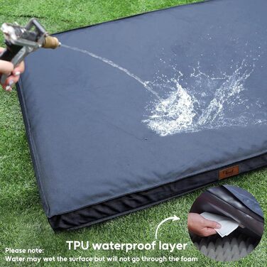 Зручне ліжко для собак Outdoor, вологостійке, ортопедичне, для великих собак, з кульковим пінопластом та знімним охолоджувальним чохлом