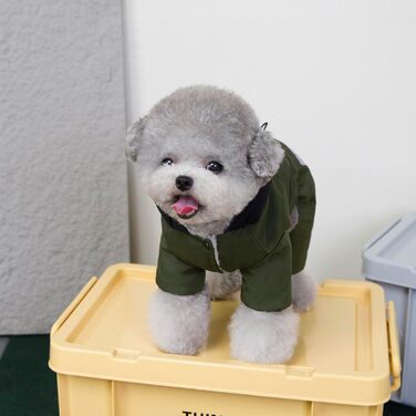 Зелений теплий зимовий водонепроникний одяг для собак: теплий халат для маленьких собак та середніх котів, XL (довжина спини 32 см)