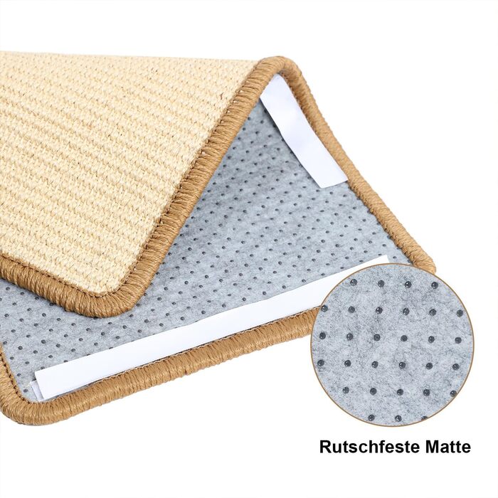 Килимок для котів FUKUMARU з сизалю, 60x40 см, коричневий/бежевий. Міцний килимок-дряпалка для котів.