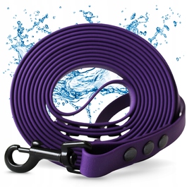 Повідець для собак (малих та великих) 10м, водонепроникний, міцний, довгий, фіолетовий