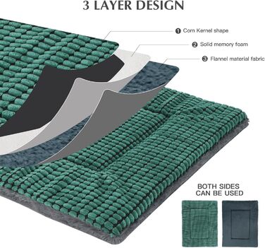 Ортопедичне ліжко для собак BVAGSS, миється, м'яке, тепле, для маленьких, середніх та великих собак, 76x50x4 см, 54x33x4 см, зелене
